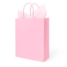 Torebka papierowa light pink 230x120x300 mm z papierowym uchwytem – kobieca i subtelna