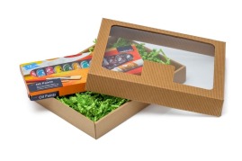 Pudełko karbowane z oknem 230x187x38mm wieczkowe