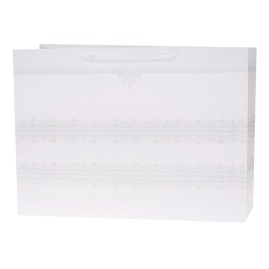 Torba Lux brokat A5 horyzontalna BIAŁA - 12 szt.