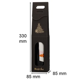Karton Świąteczny karbowany na wino 85x85x330mm Czarny