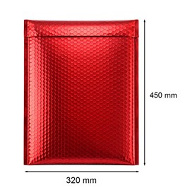 Koperta bąbelkowa metaliczna 320x450mm Czerwona