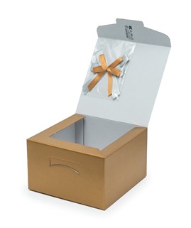 Pudełko świąteczne składane XL 250x250x150mm K-8082 ZT złote