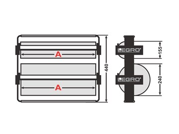 Dyspenser do papieru na 2 rolki szer. 60cm / ząbki