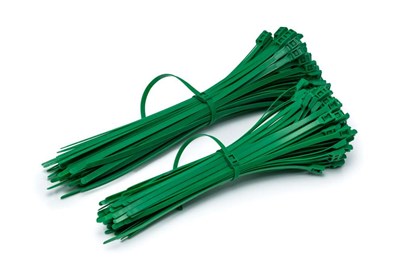 Opaska Zaciskowa z płaskim zamkiem 350/7mm Zielona