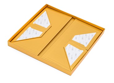 Pudełko Prezentowe z wiekiem 300x300x140 złoty składane opakowanie