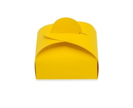 Pudełko ozdobne Prezent S 110x110x65mm Żółte