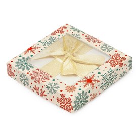 Pudełko świąteczne z oknem śnieżka 105x105x20mm