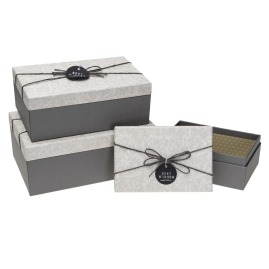 Zestaw Pudełek ozdobnych HL-053-GREY Szare 3szt