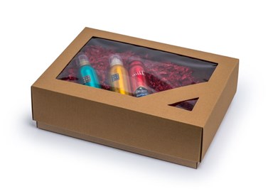 Pudełko karbowane wieczkowe 400x310x120mm z oknem