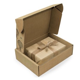 Pudełko świąteczne karb. 250x200x70mm Bombki F427