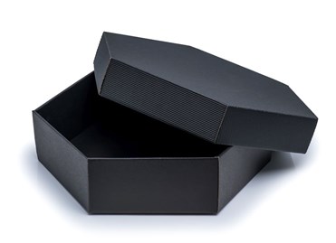 Pudełko karbowane czarne 6-kątne 380x380x90mm