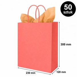 Torba prezentowa 230x120x300 mm jasnoczerwona 50 szt
