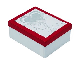 Zestaw pudełek Walentynka biały z czerw. 3szt.