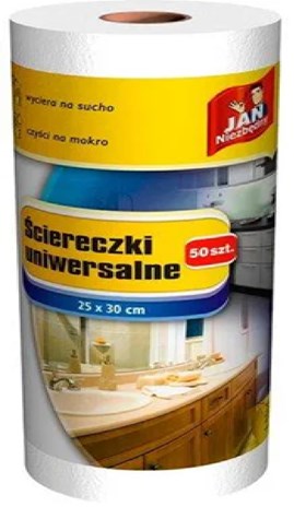 JN Ściereczki na rolce białe 50szt