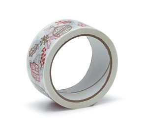 Taśma pakowa w świąteczne wzorki Złoto-Czerwona 45mm/50m