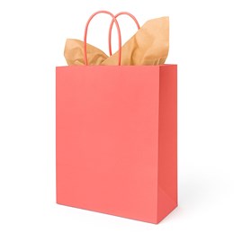 Torebka papierowa CORAL 230x120x300 mm z papierowym uchwytem – żywy kolor, klasyczna forma