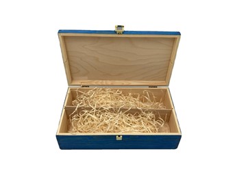 Drewniane pudełko na wino K-982 EX Niebieskie