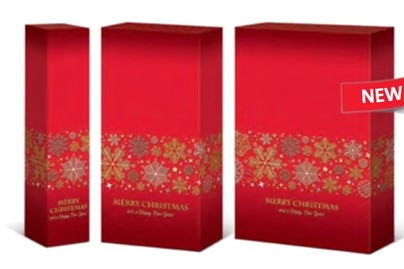 Karton Świąteczny Czerwone Merry 360x78x78 mm