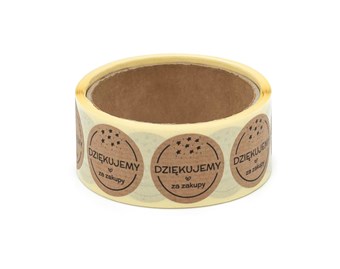 Naklejki okrągłe Kraft Fi35mm Dziękujemy za zakupy