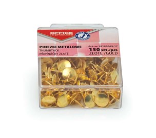 Pinezki złote metalowe 150szt do tablic korkowych