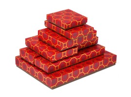 Zestaw pudełek płaskich OKTAGON CZERWONY (8szt.)