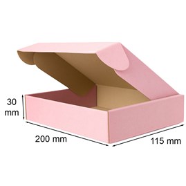 Pudełko fasonowe różowe 200x115x30 mm – płaskie i estetyczne