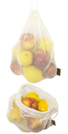 Woreczek 25x30 ECRU z siatki bawełnianej