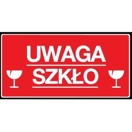 Etykiety UWAGA SZKŁO - 2 kieliszki - 100szt