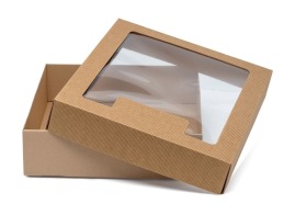 Pudełko karbowane z oknem 350x300x90mm wieczkowe