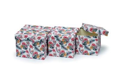 Zestaw pudełek flowerbox KWADRAT DŻUNGLA (3 szt.)