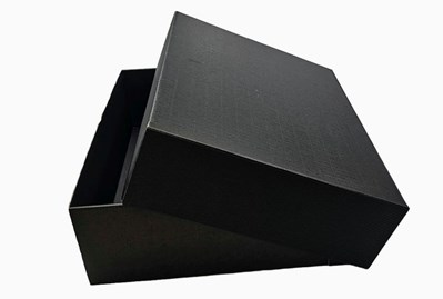 Pudełka karbowane czarne wieczkowe 350x300x90mm, 10szt