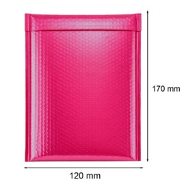 Ozdobna koperta bąbelkowa magenta 120x170 mm C6