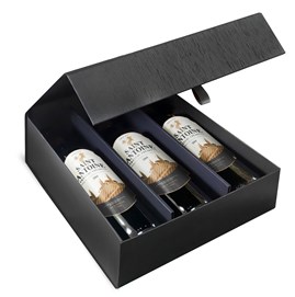 Pudełko czarne na 3 butelki 340x290x95mm (zewn.) MAGNES