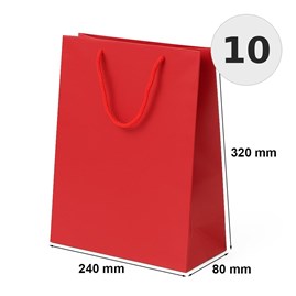 Torby papierowe czerwone 240x80x320 mm torby prezentowe 10 szt