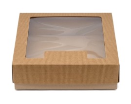 Pudełko karbowane z oknem 350x300x90mm wieczkowe