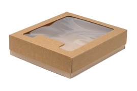 Pudełko karbowane z oknem 350x300x90mm wieczkowe