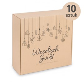 kartony fasonowe 10 sztuk, pudełka świąteczne geometria, karton fasonowy święta, ozdobne kartony boże narodzenie, pudełka prezentowe