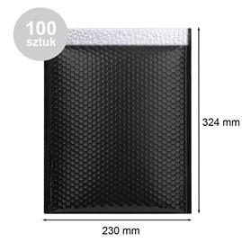 Koperty bąbelkowe metaliczne czarne G17 100 szt