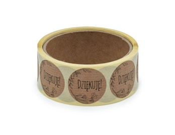 Naklejki okrągłe Kraft Fi35mm Dziękuję 1 - 200szt