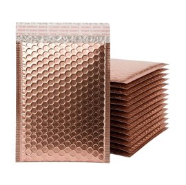 Metaliczne koperty bąbelkowe różowe złoto 165x165 mm CD 100 sztuk