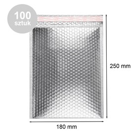 Koperty bąbelkowe metaliczne srebrne D14 100 szt