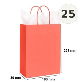 torba papierowa jasna czerwona 180x80x225 mm 25 sztuk