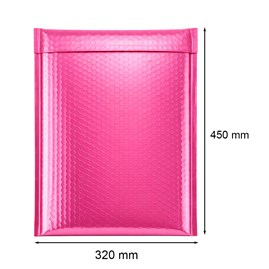 Koperta bąbelkowa metaliczna 320x450mm Różowa