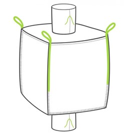 Kontenerowy Big-Bag 90x90x180 cm z lejami do napełniania i opróżniania – Neopak