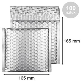 Koperty bąbelkowe metaliczne srebrne CD 100 szt