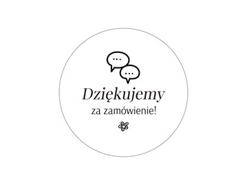 Naklejki okrągłe Białe "Dziękujemy za zamówienie"