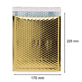 Koperta bąbelkowa metaliczna C13 złota 170x225mm