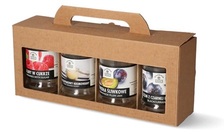 Pudełko karbowane na 4 słoiki 0,35l 305x72x123mm