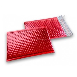 Koperty bąbelkowe metaliczne czerwone K20 50 szt