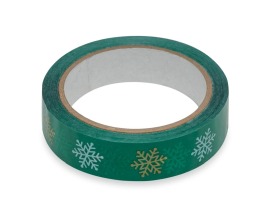 Taśma Świąteczna Zielona Gwiazdy 24mm/54m